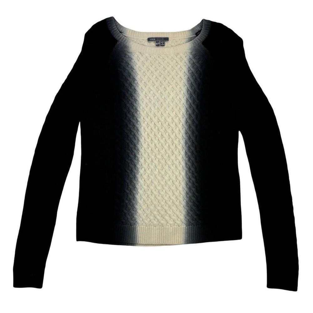 Vince Ombre Dip Dye Cable Knit Cable Knit Cashmere Blend Sweater Size XS
